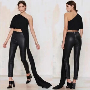 Solace London black Chrysa top with drape